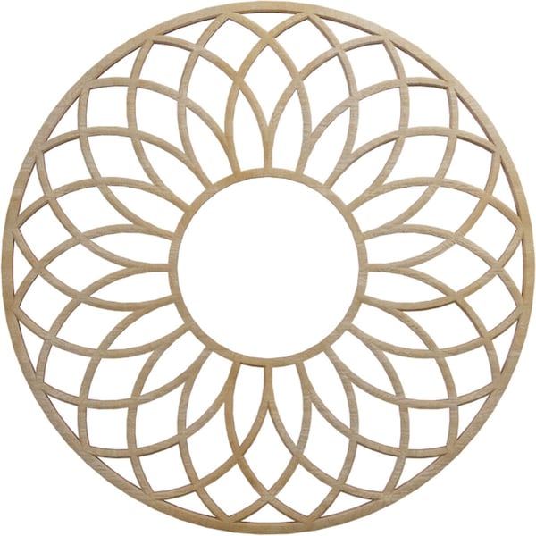 Ekena Millwork Cannes Wood Fretwork Pierced Ceiling Medallion, Hickory, 18"OD x 6 1/8"ID x 3/8"T CMWP18X18X0375CNHI - main